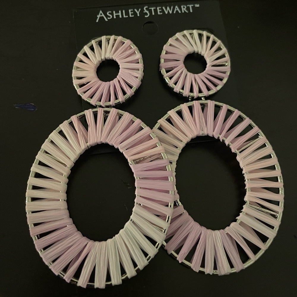 Ashley Stewart Raffia Drop Earrings - Picture 2 of 3